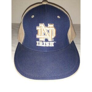 Notre Dame Steve & Barry's Navy / Tan Fitted Hat 7 3/8 Preowned